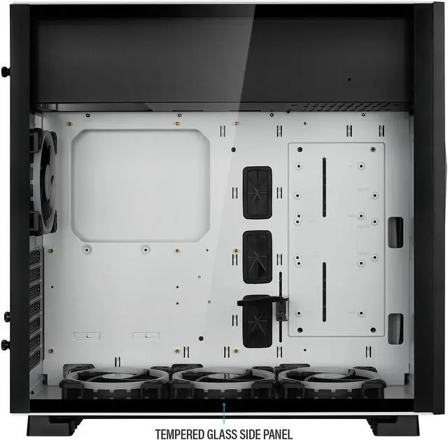 Alt view image 6 of 10 - Rosewill ATX Mid Tower Gaming PC Computer Case with RGB Software Sync Dual Ring RGB LED Fans, 240mm AIO Support, EATX Support, Top Mount PSU & HDD/SSD, Tempered Glass & White Steel - PRISM S