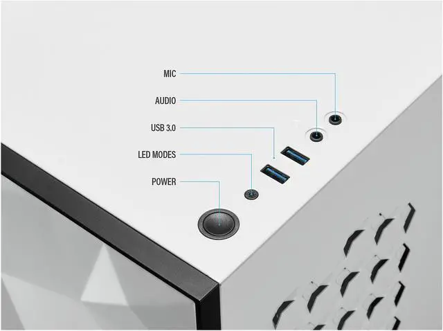 Alt view image 9 of 10 - Rosewill ATX Mid Tower Gaming PC Computer Case with RGB Software Sync Dual Ring RGB LED Fans, 240mm AIO Support, EATX Support, Top Mount PSU & HDD/SSD, Tempered Glass & White Steel - PRISM S