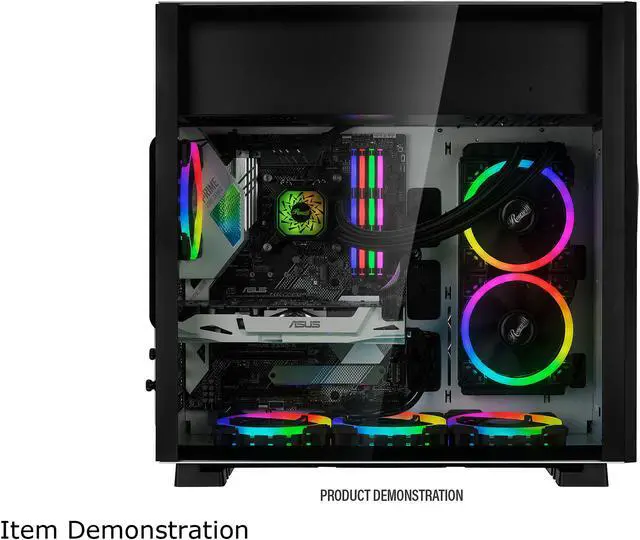 Alt view image 5 of 10 - Rosewill ATX Mid Tower Gaming PC Computer Case with RGB Software Sync Dual Ring RGB LED Fans, 240mm AIO Support, EATX Support, Top Mount PSU & HDD/SSD, Tempered Glass & White Steel - PRISM S