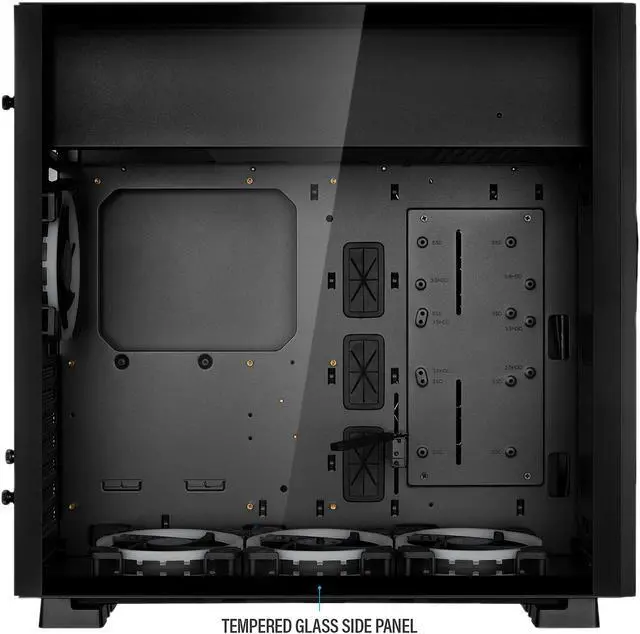 Alt view image 3 of 10 - Rosewill - PRISM S-BLACK ATX Mid Tower Gaming PC Computer Case with RGB Software Sync Dual Ring RGB LED Fans, 240mm AIO Support, EATX Support, Top Mount PSU & HDD/SSD, Tempered Glass & Black Steel