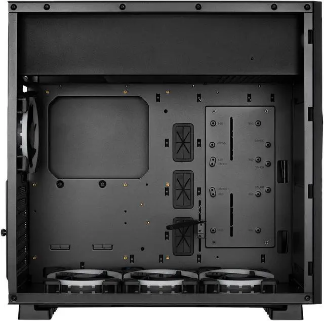 Alt view image 4 of 10 - Rosewill - PRISM S-BLACK ATX Mid Tower Gaming PC Computer Case with RGB Software Sync Dual Ring RGB LED Fans, 240mm AIO Support, EATX Support, Top Mount PSU & HDD/SSD, Tempered Glass & Black Steel