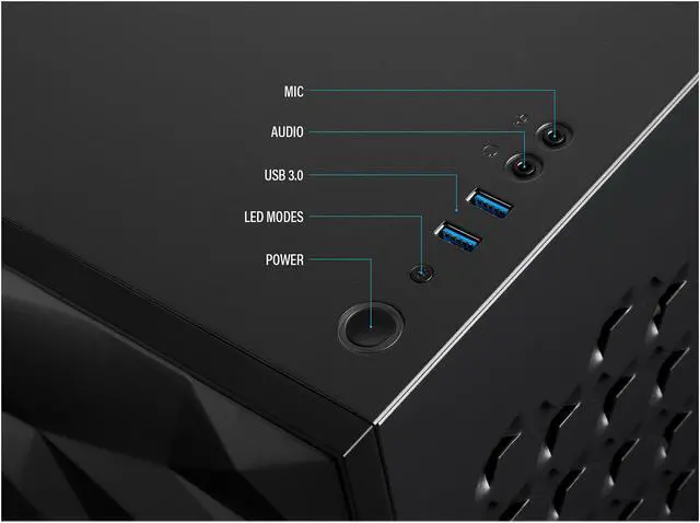 Alt view image 10 of 10 - Rosewill - PRISM S-BLACK ATX Mid Tower Gaming PC Computer Case with RGB Software Sync Dual Ring RGB LED Fans, 240mm AIO Support, EATX Support, Top Mount PSU & HDD/SSD, Tempered Glass & Black Steel