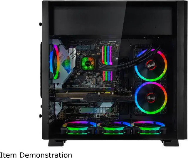 Alt view image 9 of 10 - Rosewill - PRISM S-BLACK ATX Mid Tower Gaming PC Computer Case with RGB Software Sync Dual Ring RGB LED Fans, 240mm AIO Support, EATX Support, Top Mount PSU & HDD/SSD, Tempered Glass & Black Steel