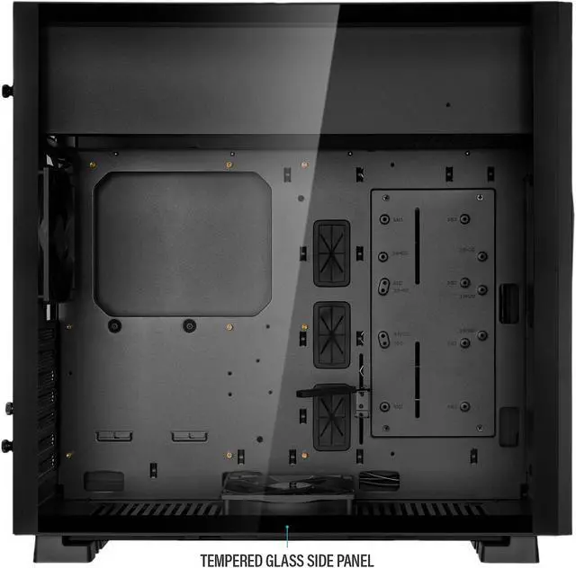 Alt view image 3 of 9 - Rosewill ATX Mid Tower Gaming PC Computer Case with 2 x 120mm Fans (Supports up to 6), 240mm AIO Support, EATX Support, Top Mount PSU & HDD/SSD, Tempered Glass & Black Steel - PRISM S-BLACK-LITE