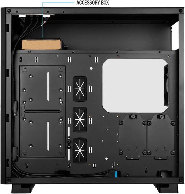 Alt view image 5 of 9 - Rosewill ATX Mid Tower Gaming PC Computer Case with 2 x 120mm Fans (Supports up to 6), 240mm AIO Support, EATX Support, Top Mount PSU & HDD/SSD, Tempered Glass & Black Steel - PRISM S-BLACK-LITE