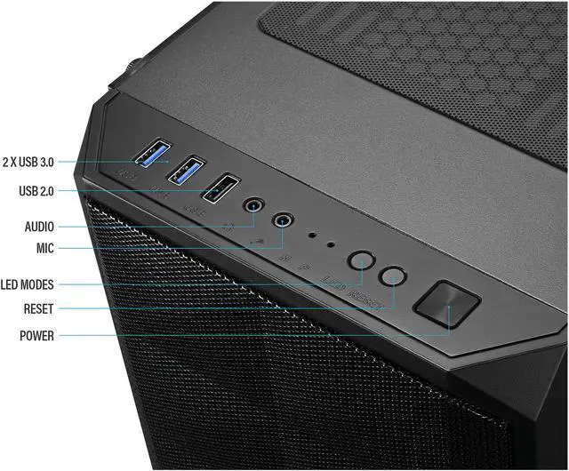 Alt view image 7 of 11 - Rosewill SPECTRA D100 ATX Mid Tower Gaming Case With Tempered Glass Side Panel