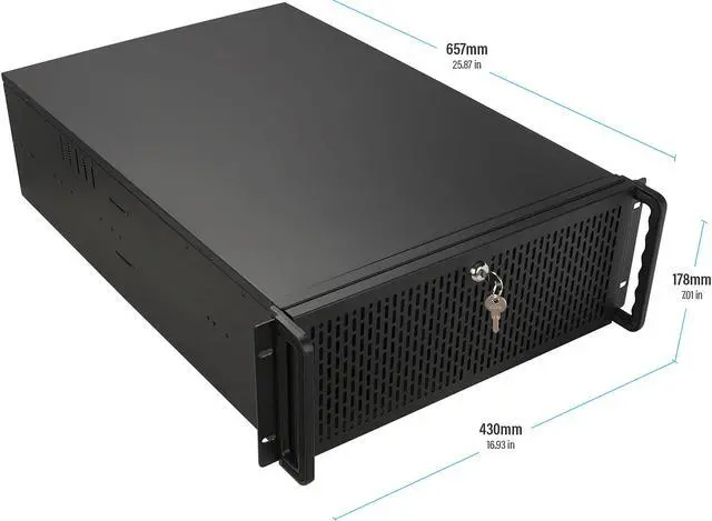 Alt view image 3 of 5 - Rosewill RSV-4310L Server Case or Chassis, 4U Rackmount - 7 x Included Cooling Fans, 10 x Internal Bays