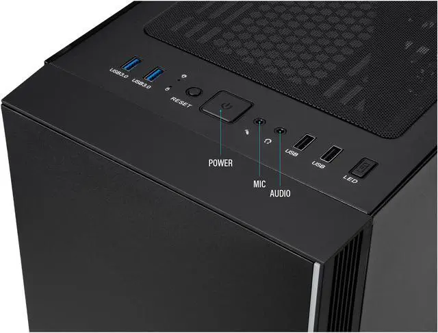 Alt view image 9 of 10 - Rosewill ZIRCON I ATX Mid Tower Gaming PC Computer Case with RGB Fan & LED Light Strips, 240mm AIO Support, Bottom Mount PSU & HDD/SSD, Tempered Glass & Black Steel