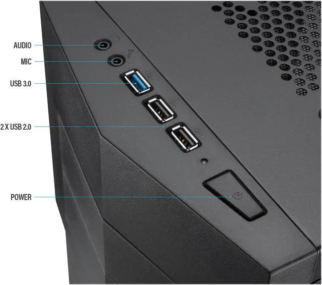 Alt view image 8 of 12 - Rosewill TYRFING V2 ATX Mid Tower Gaming PC Computer Case, Includes 2 x 120mm Fans, 400mm Graphics Card and 360mm AIO Liquid Cooler Support, Bottom Mount PSU and HDD/SSD