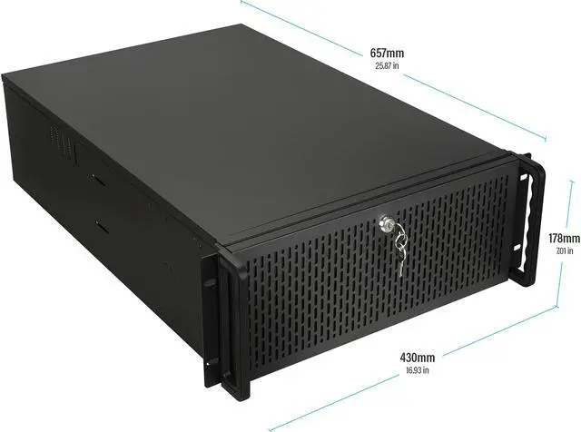 Alt view image 7 of 7 - Rosewill RSV-L4312 - 4U Rackmount Server Case or Chassis, 12 x SATA / SAS Hot-swap Drives, 5 x Cooling Fans Included