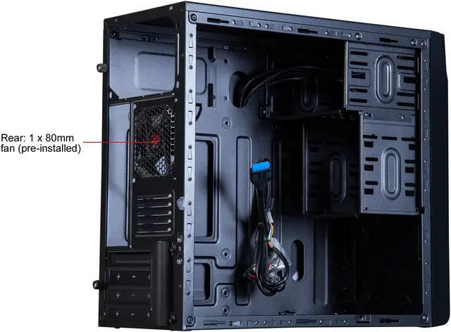 Alt view image 8 of 10 - Rosewill SCM-01B Black Steel / Plastic Micro ATX Mini Tower Computer Case