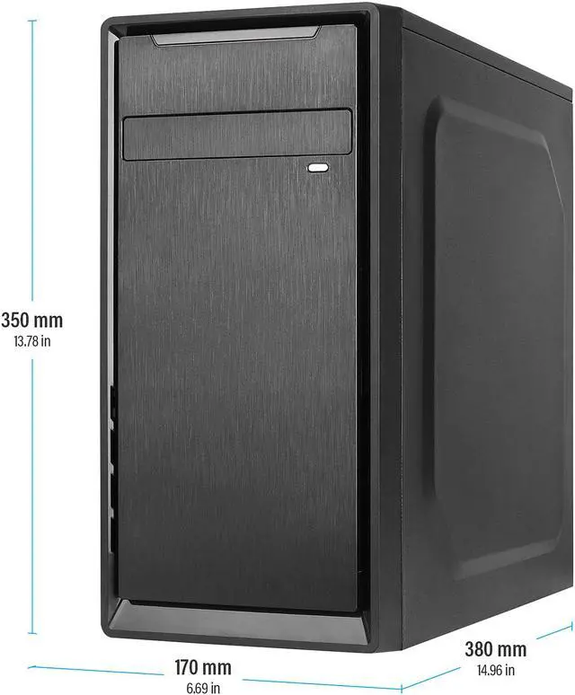 Alt view image 3 of 9 - Rosewill SRM-01B-450 Micro ATX Mini Tower Desktop PC Computer Case with Pre-Installed 450W PSU, 80mm Case Fan, USB 3.0