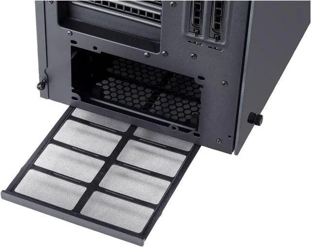 Alt view image 10 of 13 - Rosewill PRISM T ATX Mid Tower Gaming PC Computer Case with Tempered Glass, 4 Pre-Installed 120mm Fans, 420mm / 360mm / 240mm Radiator Support, EATX Support, Bottom Mount PSU Shroud and HDD / SSD