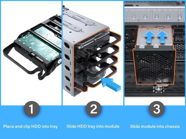 Alt view image 4 of 8 - Rosewill 4U Server Chassis Rackmount Case | 8 3.5" HDD Bays, 3 5.25" Devices | E-ATX Compatible | 5 Front 120mm Fans, 2 Rear 80mm Fans | 2x USB 3.0 | Front Panel Lock | Silver/Black - RSV-L4000U