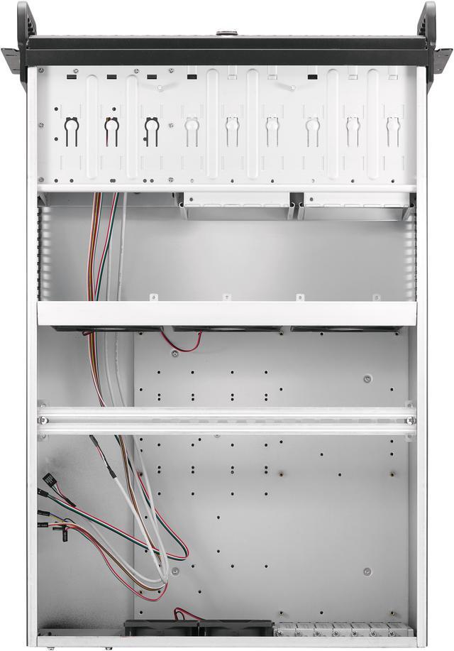 Alt view image 6 of 8 - Rosewill 4U Server Chassis Rackmount Case | 8 3.5" HDD Bays, 3 5.25" Devices | E-ATX Compatible | 5 Front 120mm Fans, 2 Rear 80mm Fans | 2x USB 3.0 | Front Panel Lock | Silver/Black - RSV-L4000U