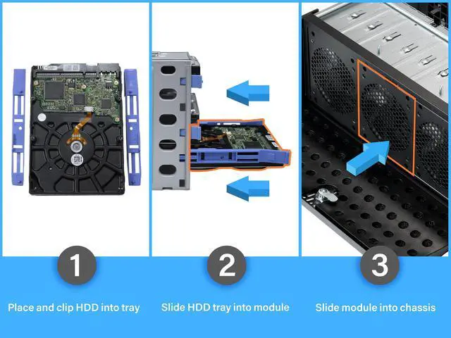 Alt view image 5 of 8 - Rosewill 4U Server Chassis Rackmount Case | 15 3.5" HDD Bays | E-ATX Compatible | 6 Front 120mm Fans, 2 Rear 80mm Fans | 2x USB 3.0 | Front Panel Lock and Key | Silver/Black - RSV-L4500U