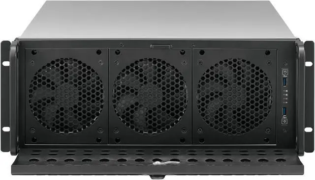 Alt view image 3 of 8 - Rosewill 4U Server Chassis Rackmount Case | 15 3.5" HDD Bays | E-ATX Compatible | 6 Front 120mm Fans, 2 Rear 80mm Fans | 2x USB 3.0 | Front Panel Lock and Key | Silver/Black - RSV-L4500U
