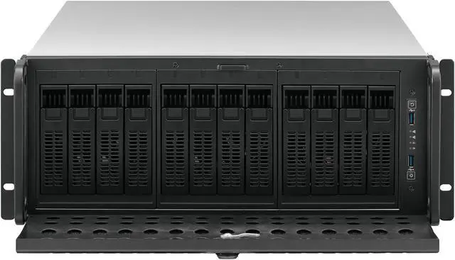 Alt view image 2 of 8 - Rosewill 4U Server Chassis Rackmount Case | 12 Hot Swap 3.5", 2.5" SATA I, SATA II, SATA III SAS | E-ATX Compatible | 3 Front 120mm Fans, 2 Rear 80mm Fans | 2x USB 3.0| Front Panel Lock - RSV-L4412U