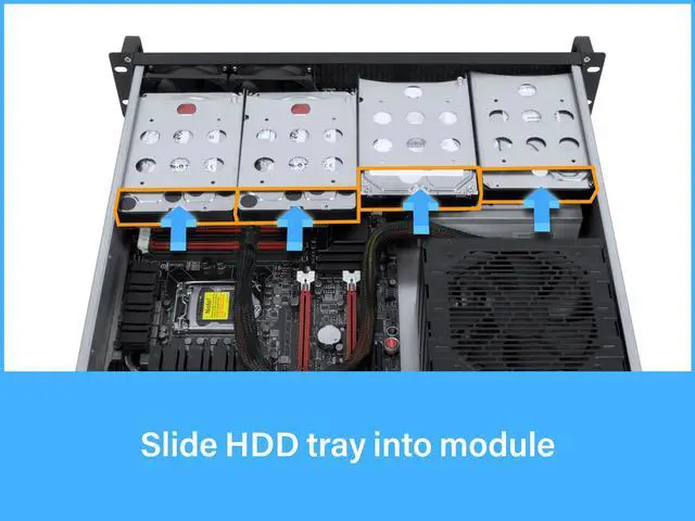 Alt view image 6 of 8 - Rosewill 2U Server Chassis Rackmount Case | 4 3.5"/2.5" HDD, 1 5.25" Device | Micro-ATX Compatible | 2 x 80mm PWM Fans | 2x USB 3.0 | Silver/Black - RSV-Z2700U