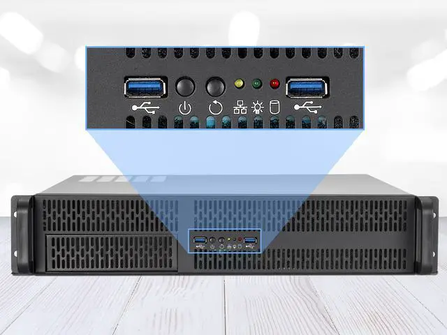 Alt view image 5 of 8 - Rosewill 2U Server Chassis Rackmount Case | 4 3.5"/2.5" HDD, 1 5.25" Device | Micro-ATX Compatible | 2 x 80mm PWM Fans | 2x USB 3.0 | Silver/Black - RSV-Z2700U