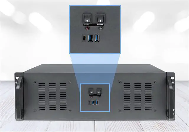 Alt view image 5 of 6 - Rosewill 4U Server Chassis Rackmount Case | 11x 3.5" Bays, 3x 2.5" Devices| ATX, CEB Compatible | 2 120mm PWM Fan, 2 80mm PWM Fans | 2x USB 3.0, 1 USB-C 3.1 | Front Panel Lock and Key | - RSV-R4200U