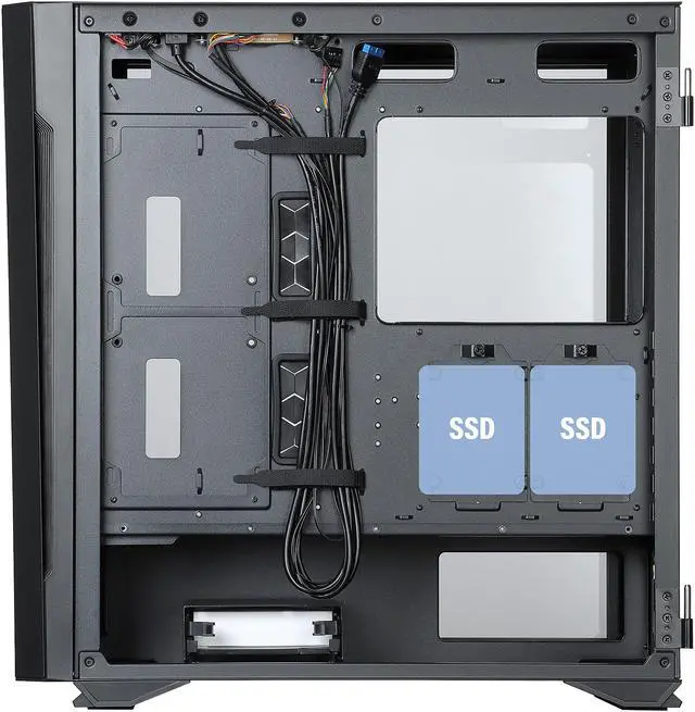 Alt view image 8 of 9 - Rosewill SPECTRA P601 ATX Mid Tower Gaming PC Computer Case, Supports E-ATX, 360mm Liquid Cooler & Long GPU, 4 Pre-installed ARGB Fans with PSU Shroud Mount Option, Steel Airflow Mesh, Tempered Glass