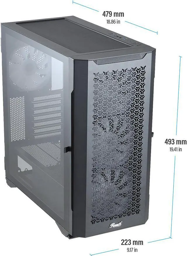 Alt view image 6 of 9 - Rosewill SPECTRA P601 ATX Mid Tower Gaming PC Computer Case, Supports E-ATX, 360mm Liquid Cooler & Long GPU, 4 Pre-installed ARGB Fans with PSU Shroud Mount Option, Steel Airflow Mesh, Tempered Glass