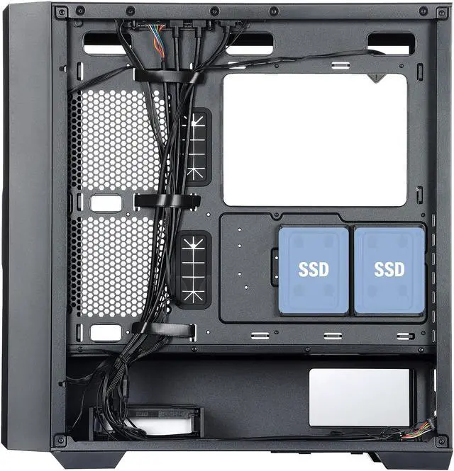 Alt view image 8 of 9 - Rosewill VORTEX P500 ATX Mid Tower Gaming PC Computer Case, Supports E-ATX, 360mm Liquid Cooler & Long GPU, 3 Pre-installed ARGB Fans with PSU Shroud Mount Option, Steel Airflow Mesh, Tempered Glass