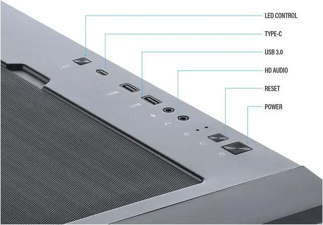 Alt view image 5 of 9 - Rosewill VORTEX P500 ATX Mid Tower Gaming PC Computer Case, Supports E-ATX, 360mm Liquid Cooler & Long GPU, 3 Pre-installed ARGB Fans with PSU Shroud Mount Option, Steel Airflow Mesh, Tempered Glass
