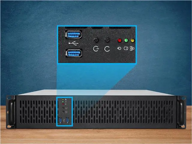 Alt view image 3 of 6 - Rosewill 2U Server Chassis Rackmount Case, 4x 3.5" Bays, 2x 2.5" Devices, Micro-ATX Compatible, 2x 80mm PMW Fans, 2x USB 3.0 - RSV-Z2800U