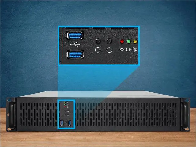 Alt view image 7 of 7 - Rosewill 2U Server Chassis Rackmount Case, 4x 3.5" Bays, 2x 2.5" Devices, ATX Compatible, Up to 4x 80mm Fans, 2x USB 3.0, Silver/Black - RSV-Z2850U