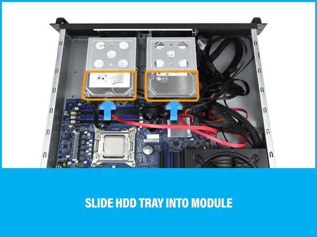 Alt view image 5 of 7 - Rosewill 3U Server Chassis Rackmount Case, 6x 3.5" Bays, E-ATX Compatible, 2x 80mm Fans, 2x USB 3.0, Silver/Black - RSV-Z3200U