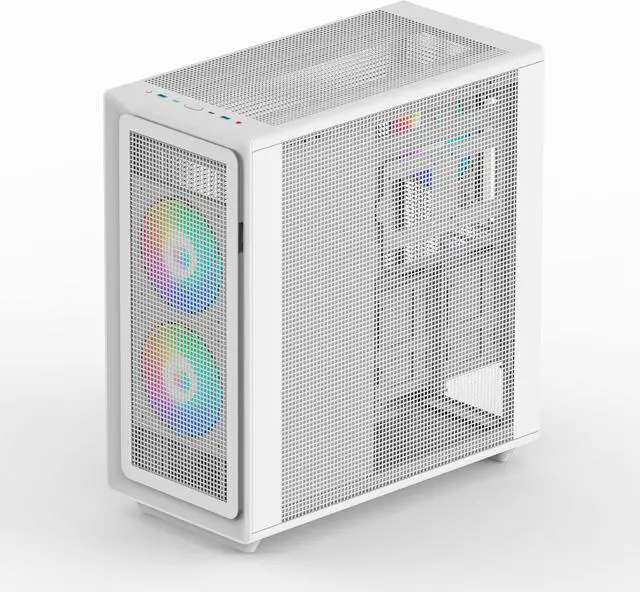 Alt view image 4 of 6 - Rosewill Helium Air Mid Tower E-ATX Gaming Case, Mesh Panel, Tool-less, High-Airflow, Cable Management System, USB 3.1, included  2x 160mm & 1x 140mm PWM ARGB Fan, White