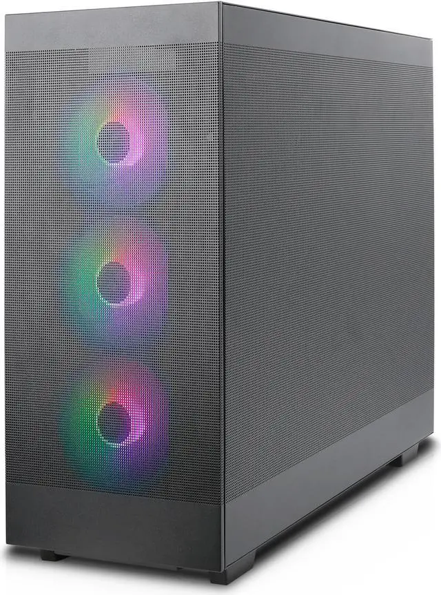 Alt view image 3 of 14 - Rosewill Helium Flow Black Mid Tower Computer Gaming Case, TG & Mesh Panel, ATX, Tool-less, High-Airflow, 4x 120mm PWM ARGB Fan