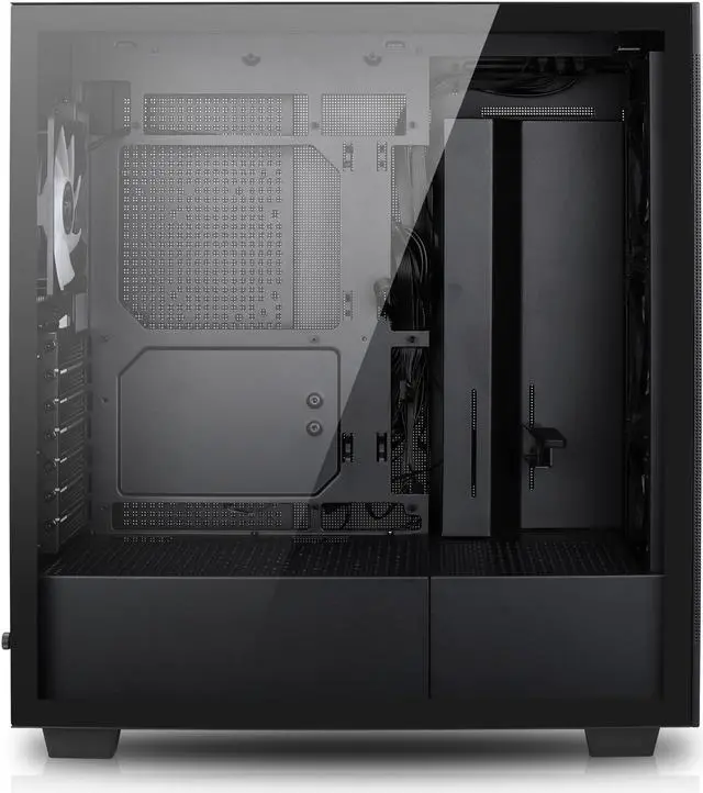 Alt view image 5 of 14 - Rosewill Helium Flow Black Mid Tower Computer Gaming Case, TG & Mesh Panel, ATX, Tool-less, High-Airflow, 4x 120mm PWM ARGB Fan