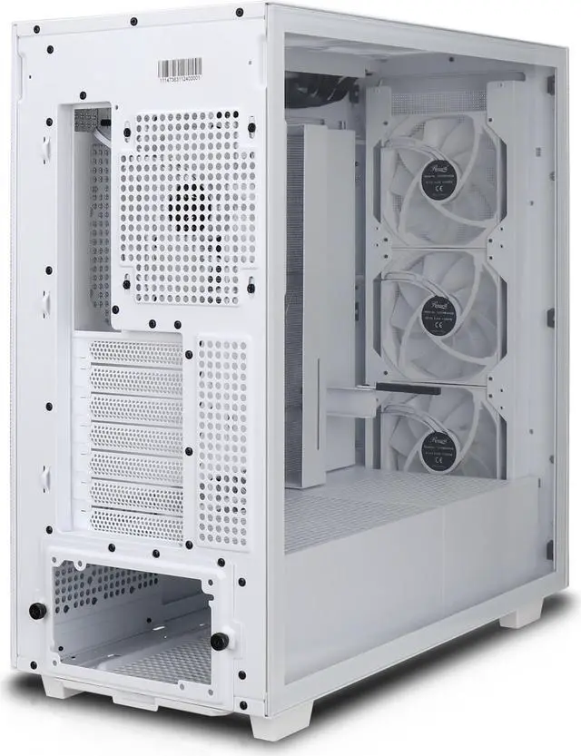 Alt view image 13 of 12 - Rosewill Helium Flow White Mid Tower Computer Gaming Case, TG & Mesh Panel, ATX, Tool-less, High-Airflow, 4x 120mm PWM ARGB Fan