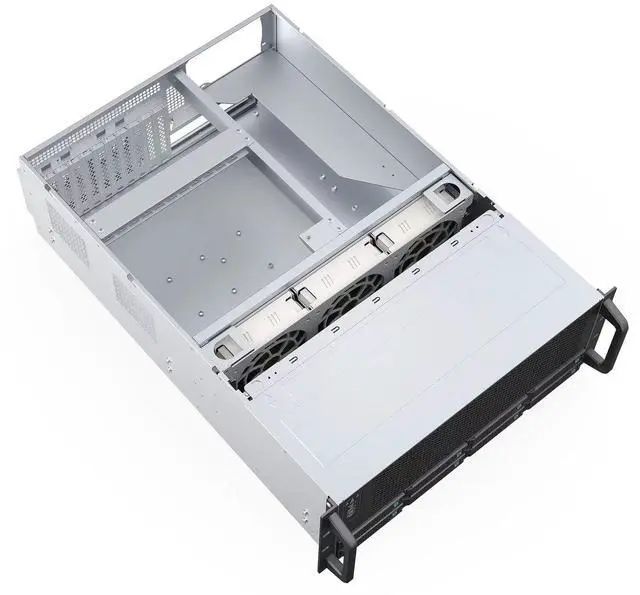 Alt view image 8 of 11 - Rosewill 4U Server Chassis|Supports up to 4 GPUs|8 Hot-Swap 3.5"/2.5" SATA/SAS up to 12Gbps|E-ATX Compatible|3x 12038 Hot-Swap Fans, 2 Rear 8038 Fans|USB 3.2 Type-C|With Rail Kit|Ideal for AI Servers