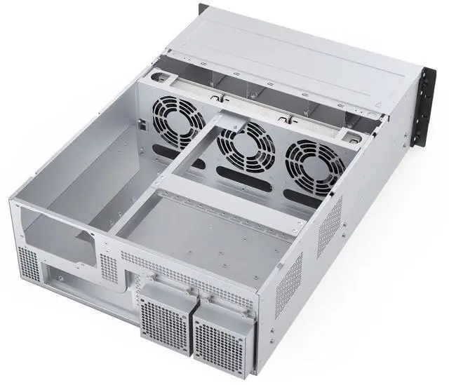 Alt view image 11 of 11 - Rosewill 4U Server Chassis|Supports up to 4 GPUs|8 Hot-Swap 3.5"/2.5" SATA/SAS up to 12Gbps|E-ATX Compatible|3x 12038 Hot-Swap Fans, 2 Rear 8038 Fans|USB 3.2 Type-C|With Rail Kit|Ideal for AI Servers