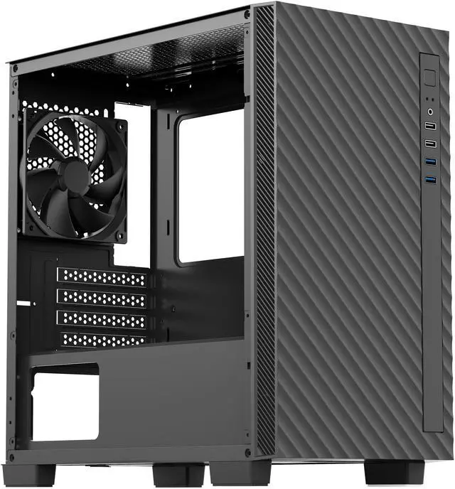Alt view image 4 of 9 - Rosewill FBM-X5 Micro ATX Mini Tower Desktop Gaming & Office PC Computer Case with Pre-Installed 400W Power Supply, 240mm / 280mm AIO Support, 2X USB 2.0, 2 USB 3.0, 1x 120mm PWM Fan