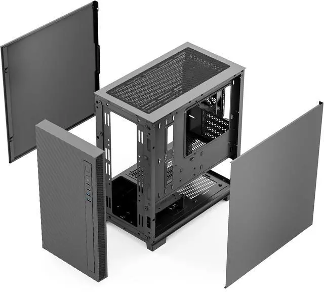 Alt view image 9 of 9 - Rosewill FBM-X5 Micro ATX Mini Tower Desktop Gaming & Office PC Computer Case with Pre-Installed 400W Power Supply, 240mm / 280mm AIO Support, 2X USB 2.0, 2 USB 3.0, 1x 120mm PWM Fan