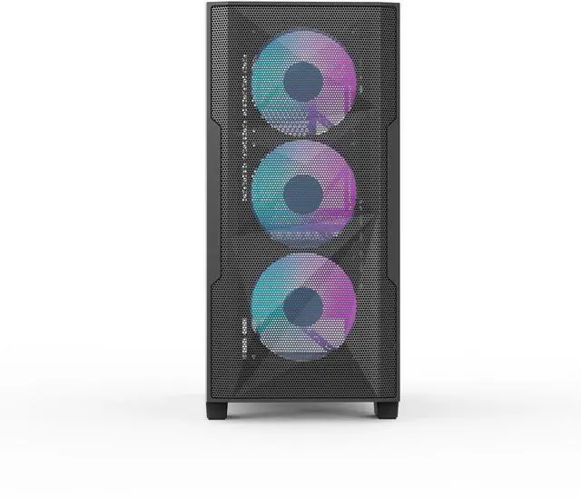 Alt view image 2 of 11 - Rosewill FBM-X6 Black Micro ATX Mid Tower Case - Tempered Glass Side Panel, High Airflow, 4X PWM ARGB Fans, Dedicated Cable Routing Clips, Pre-Installed 650W 80+ Gold PSU
