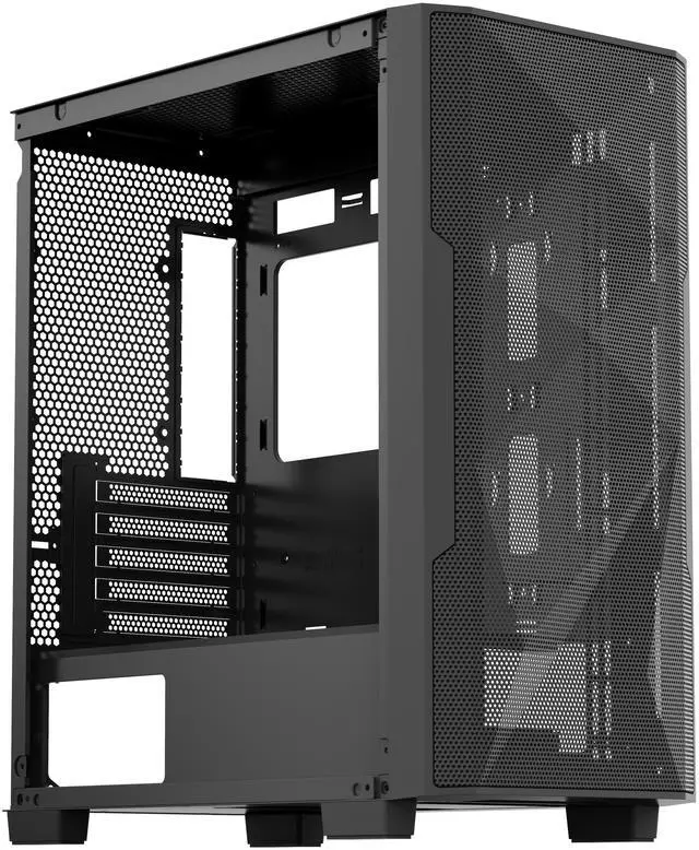 Alt view image 4 of 11 - Rosewill FBM-X6 Black Micro ATX Mid Tower Case - Tempered Glass Side Panel, High Airflow, 4X PWM ARGB Fans, Dedicated Cable Routing Clips, Pre-Installed 650W 80+ Gold PSU