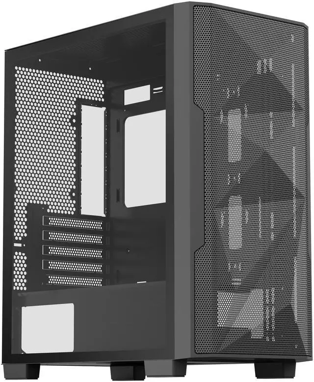 Alt view image 5 of 11 - Rosewill FBM-X6 Black Micro ATX Mid Tower Case - Tempered Glass Side Panel, High Airflow, 4X PWM ARGB Fans, Dedicated Cable Routing Clips, Pre-Installed 650W 80+ Gold PSU