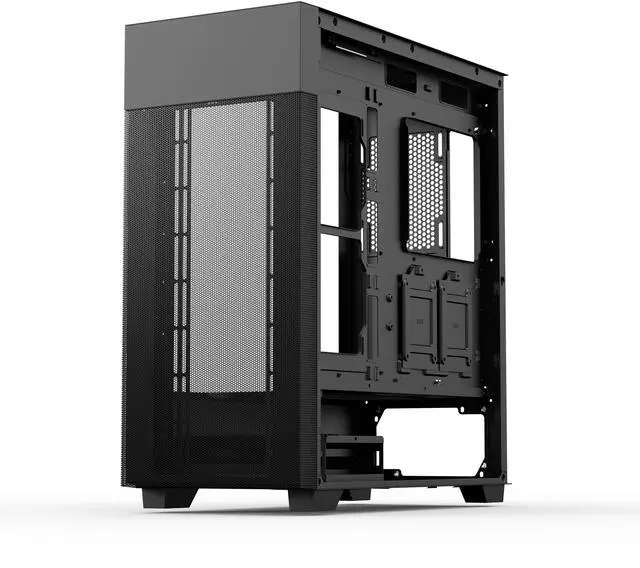 Alt view image 4 of 10 - Rosewill FBM-X7 Black ATX Mid Tower Case - Hinged Tempered Glass Side Panel, High Airflow, 4x PWM ARGB Fans, Pre-Installed 650W 80+ Gold PSU