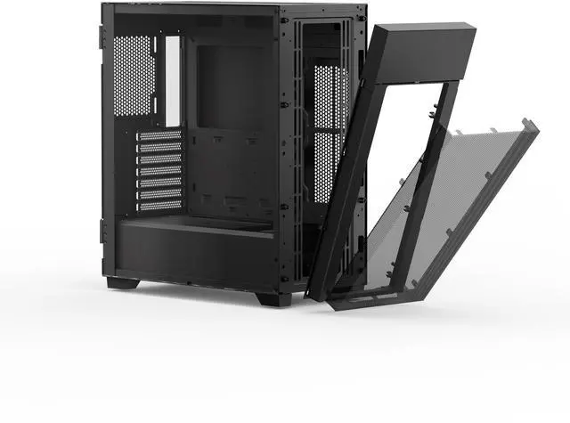 Alt view image 8 of 10 - Rosewill FBM-X7 Black ATX Mid Tower Case - Hinged Tempered Glass Side Panel, High Airflow, 4x PWM ARGB Fans, Pre-Installed 650W 80+ Gold PSU