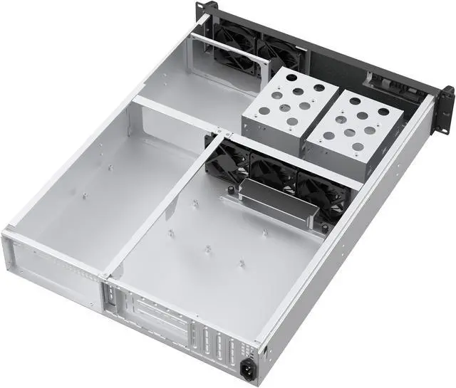 Alt view image 3 of 13 - Rosewill 2U Rackmount Server Chassis | Horizontal Full-Size GPU Support | ATX Motherboard Compatible | Supports up to 6x 3.5" HDD Bays | 5x 80mm PWM Fans | USB 3.2 Type-C | RSV-Z2006