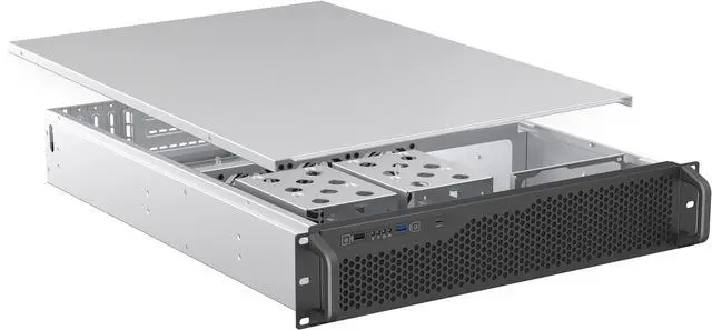 Alt view image 12 of 13 - Rosewill 2U Rackmount Server Chassis | Horizontal Full-Size GPU Support | ATX Motherboard Compatible | Supports up to 6x 3.5" HDD Bays | 5x 80mm PWM Fans | USB 3.2 Type-C | RSV-Z2006