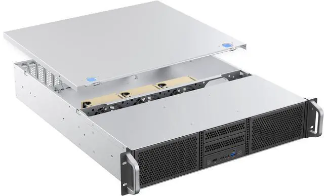 Alt view image 12 of 13 - Rosewill 2U Rackmount Server Chassis | Supports up to 8 x 3.5" HDD | ATX Motherboard Support | 2U/CRPS PSU | 3x 80mm PWM Fans | USB 3.2 Type-C | RSV-Z2008