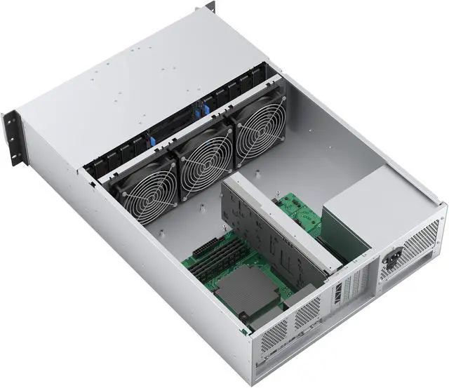 Alt view image 6 of 14 - Rosewill 3U Rackmount Server Chassis | Server Chassis | Supports up to 14 3.5" HDD | ATX Compatible | 5x 120mm PWM Fans + 2x 80mm PWM Fans | USB 3.2 Type-C | RSV-Z3014