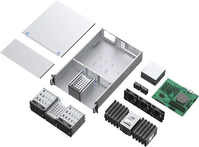 Alt view image 14 of 14 - Rosewill 3U Rackmount Server Chassis | Server Chassis | Supports up to 14 3.5" HDD | ATX Compatible | 5x 120mm PWM Fans + 2x 80mm PWM Fans | USB 3.2 Type-C | RSV-Z3014